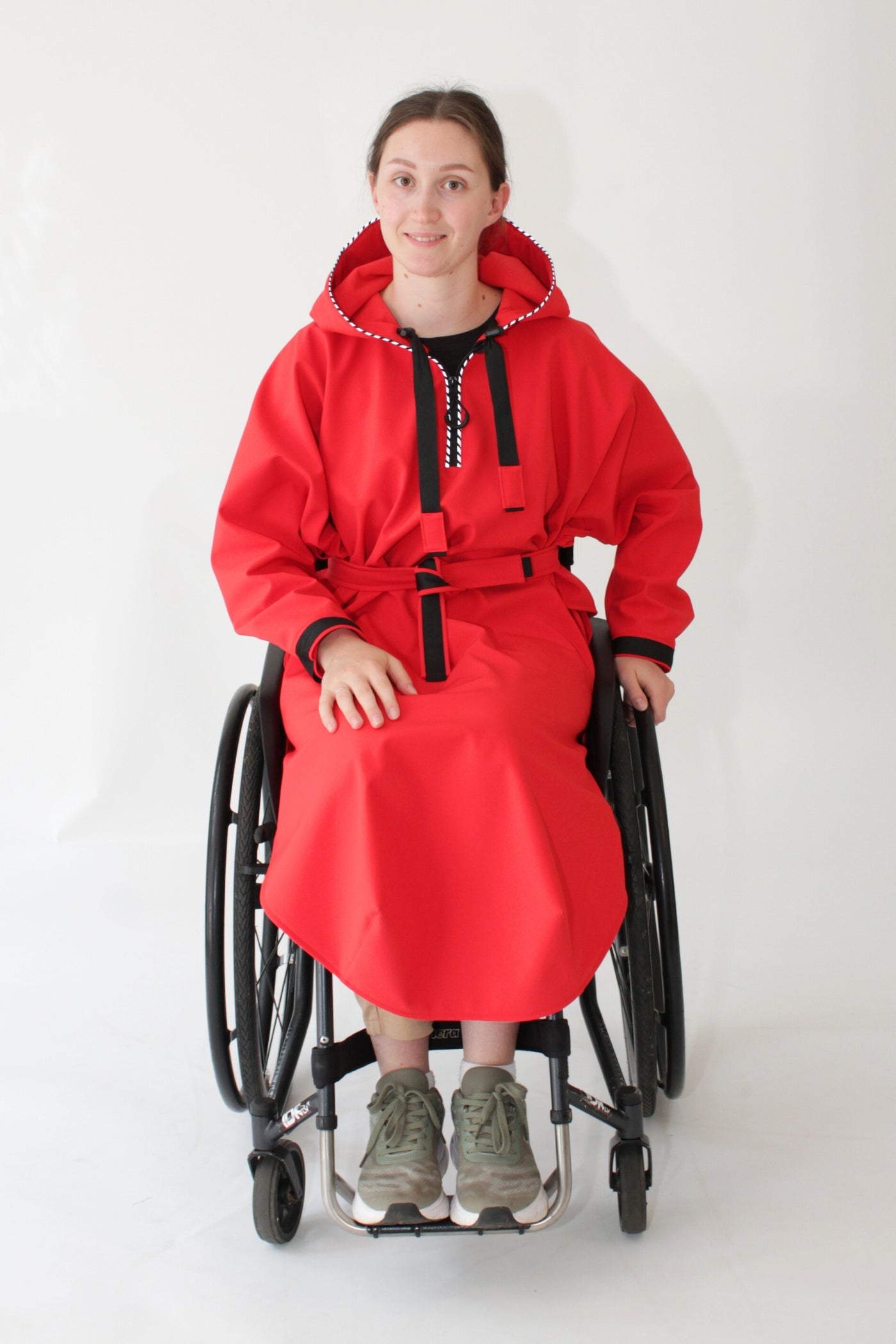 Wheelchair adaptive breathable raincoat