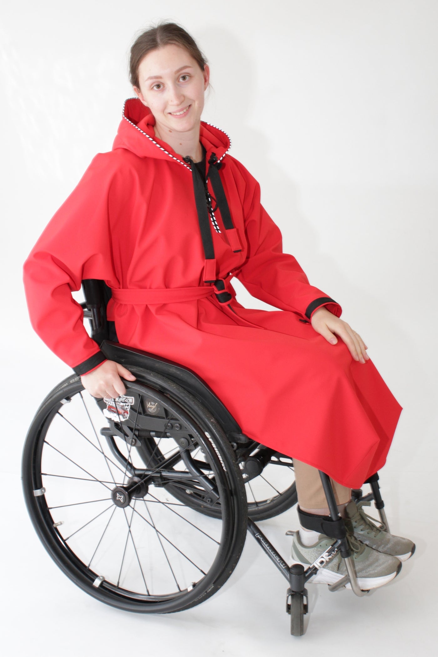 Wheelchair adaptive breathable raincoat