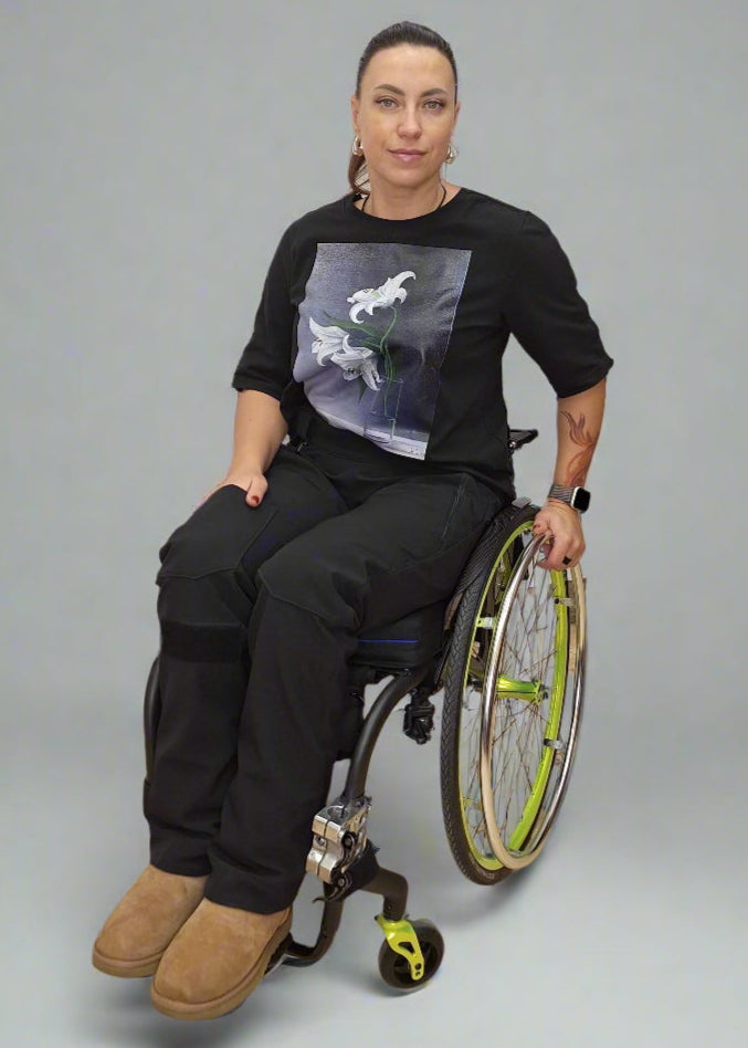 Women's wheelchair adaptive warm softshell trousers