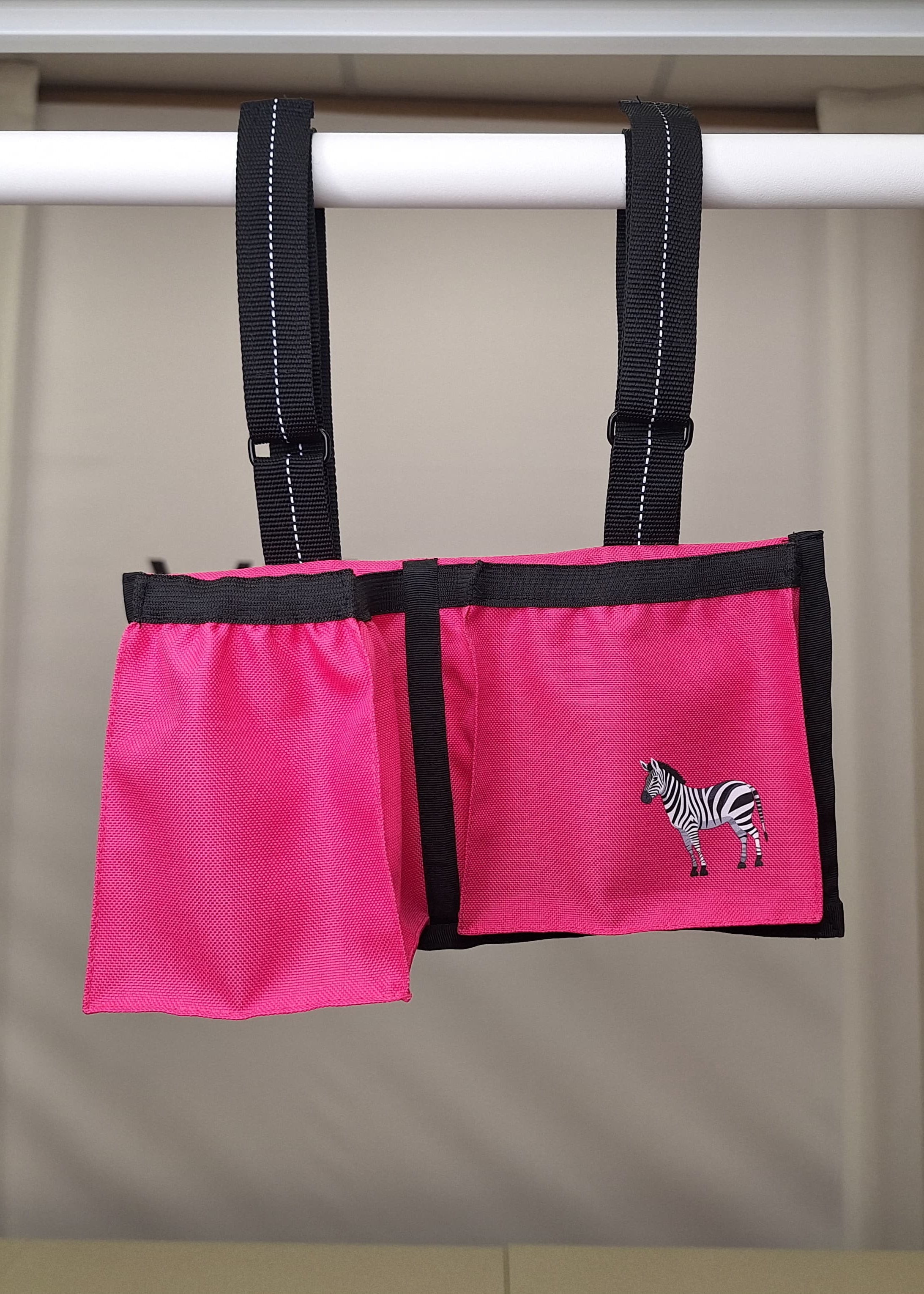 Pink power wheelchair armrest bag - cup holder