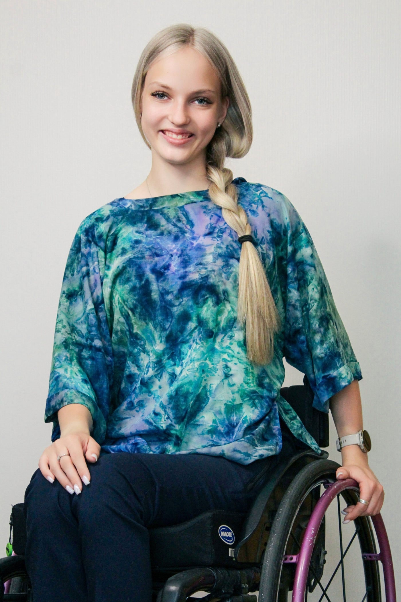 Adaptive Kimono Sleeve Blouse - Ocean Breeze Batik