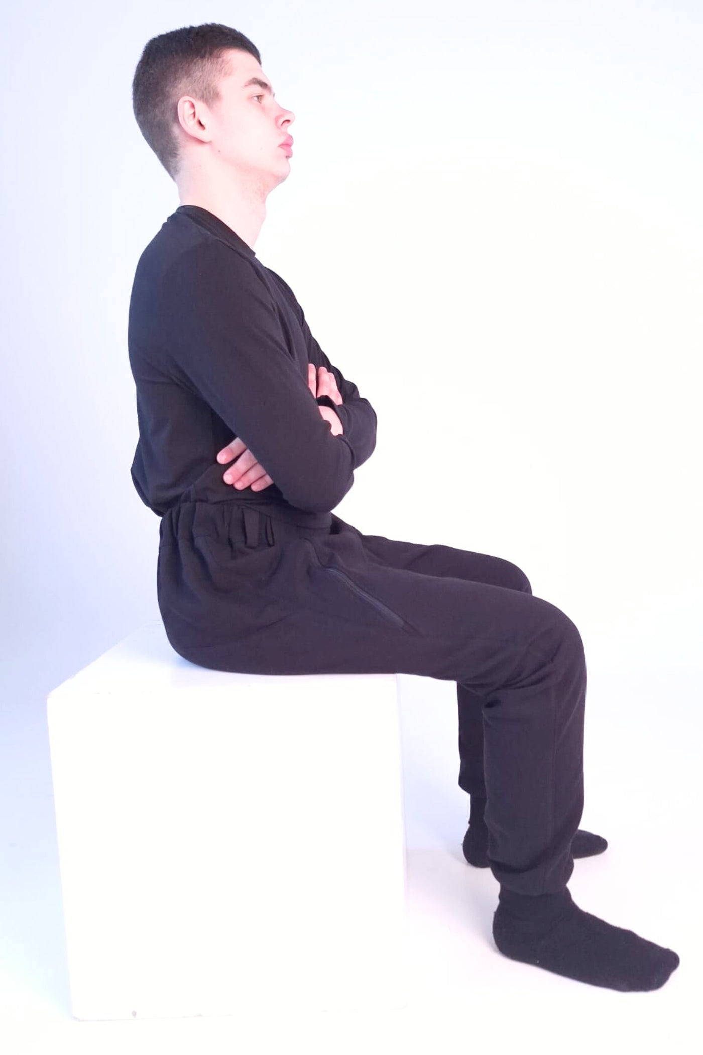 Men's wheelchair adaptive premium sweatpants with drop down front