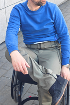 Men's wheelchair adaptive high functionality trousers