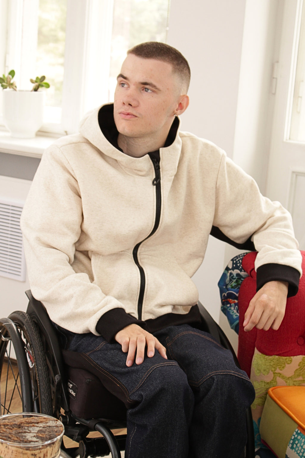 Men's wheelchair adaptive hoodie