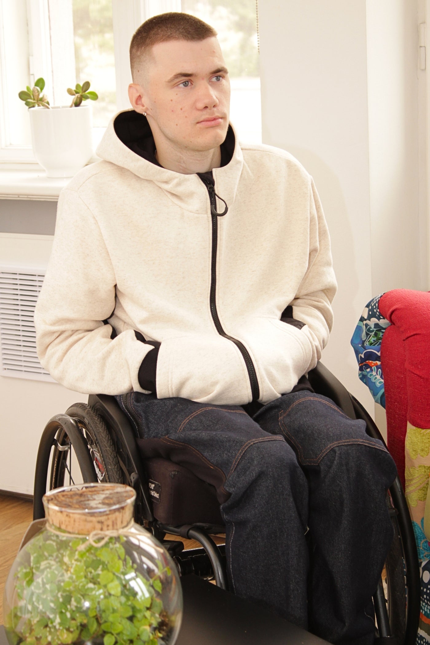 Men's wheelchair adaptive hoodie
