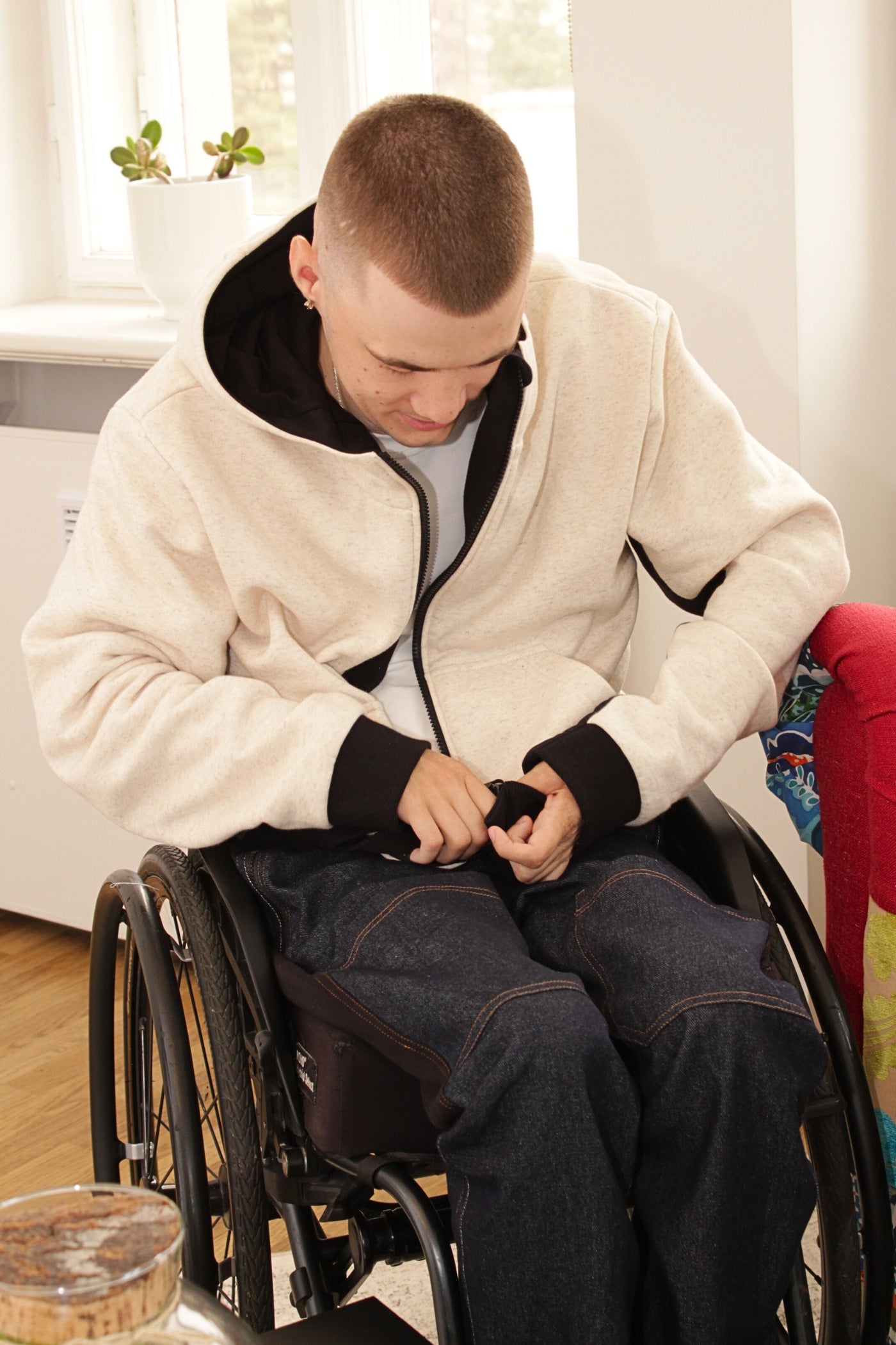 Men's wheelchair adaptive hoodie
