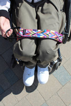 Wheelchair leg & body positioning strap, colourful
