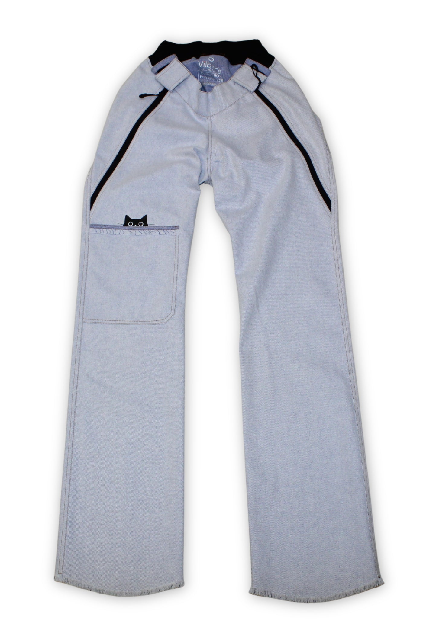 Last items! Women's wheelchair adaptive jeans with elastic waist and fun print