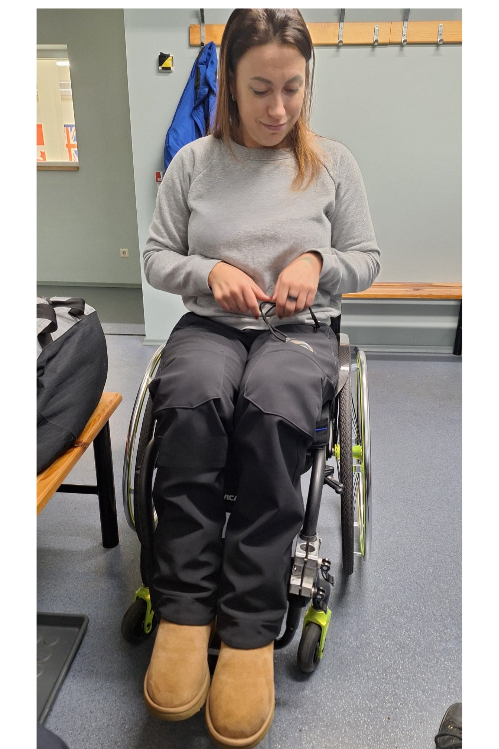 Women's wheelchair adaptive warm softshell trousers