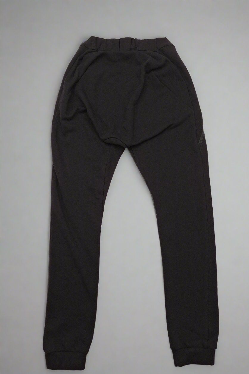 Black adaptive jersey pants for women back view