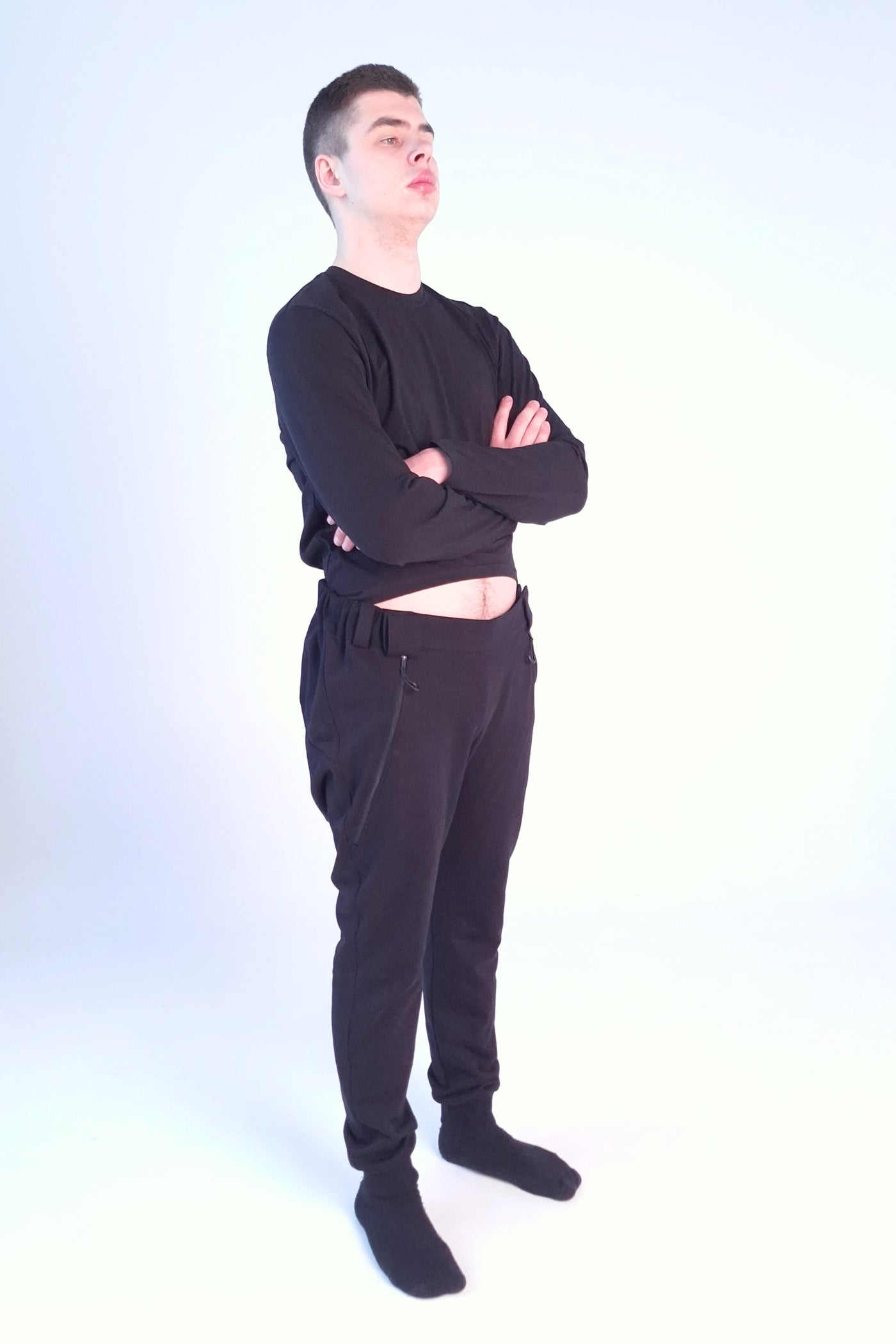 Men's wheelchair adaptive premium sweatpants with drop down front