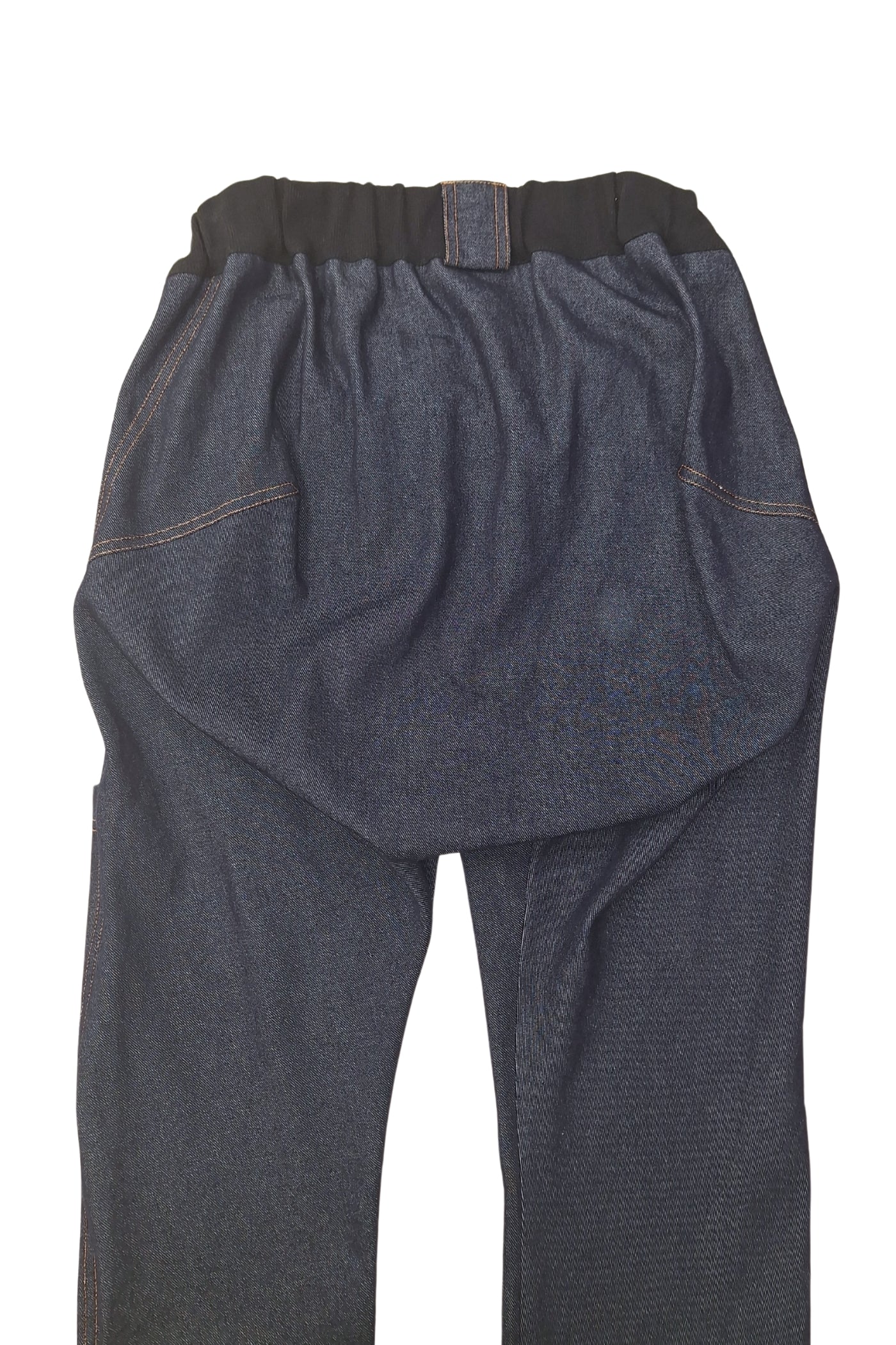 Men's wheelchair adaptive jeans with drop down front 100% cotton